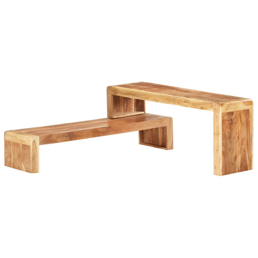 Meuble TV Industriel en Bois d'Acacia Massif-La-Fabrique-Industrielle