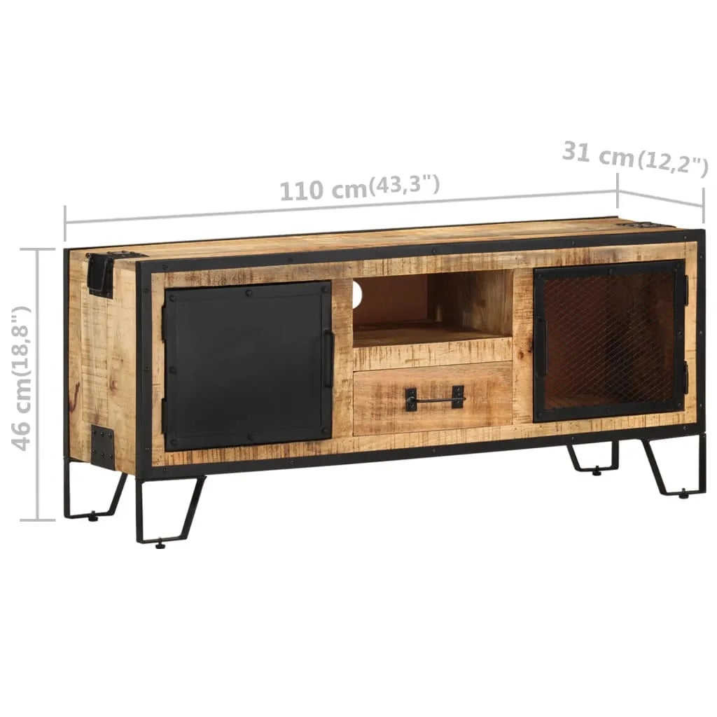 Meuble TV Métallique et Bois de Manguier-La-Fabrique-Industrielle