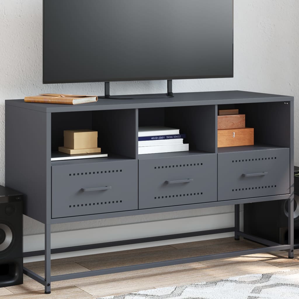 Meuble TV Moderne en Acier Anthracite-Anthracite-1-La-Fabrique-Industrielle