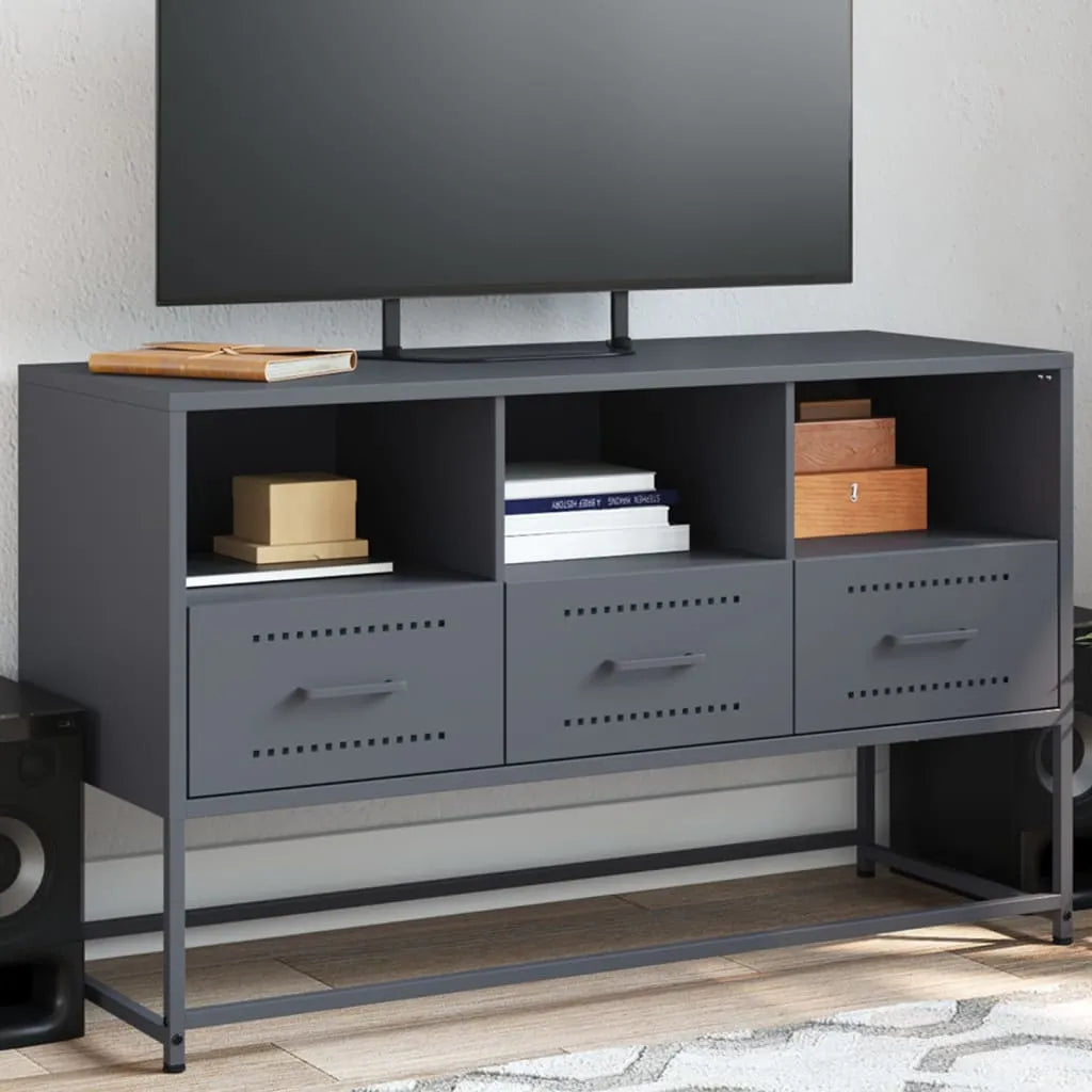 Meuble TV Moderne en Acier Anthracite-Anthracite-1-La-Fabrique-Industrielle