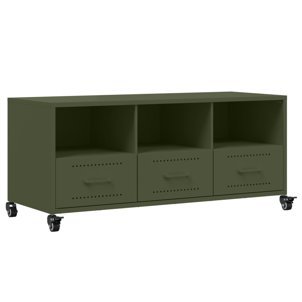 Meuble TV Olive en Acier au Style Industriel-La-Fabrique-Industrielle