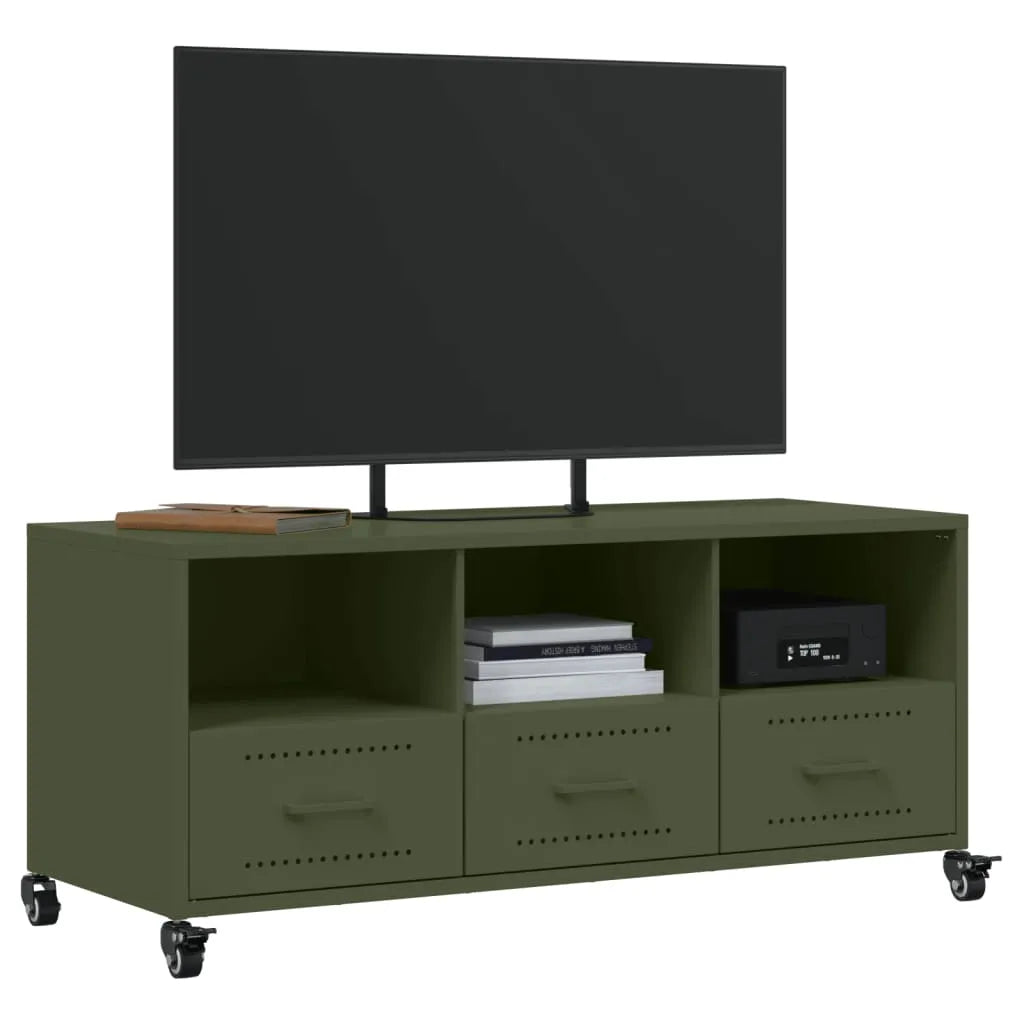 Meuble TV Olive en Acier au Style Industriel-La-Fabrique-Industrielle