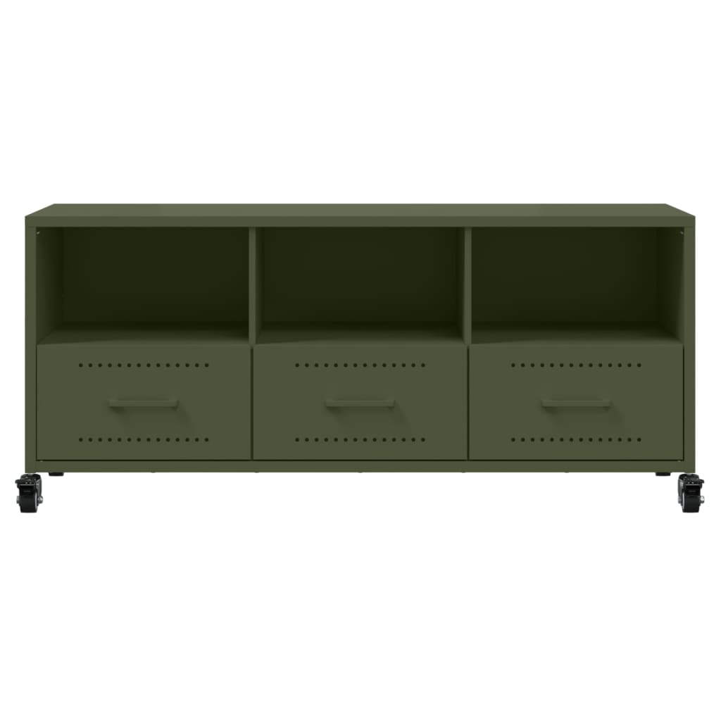Meuble TV Olive en Acier au Style Industriel-La-Fabrique-Industrielle
