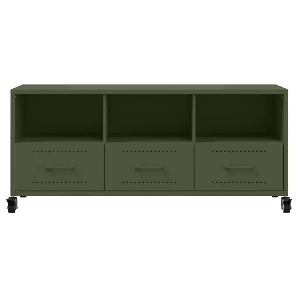 Meuble TV Olive en Acier au Style Industriel-La-Fabrique-Industrielle
