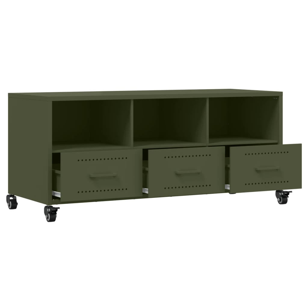 Meuble TV Olive en Acier au Style Industriel-La-Fabrique-Industrielle