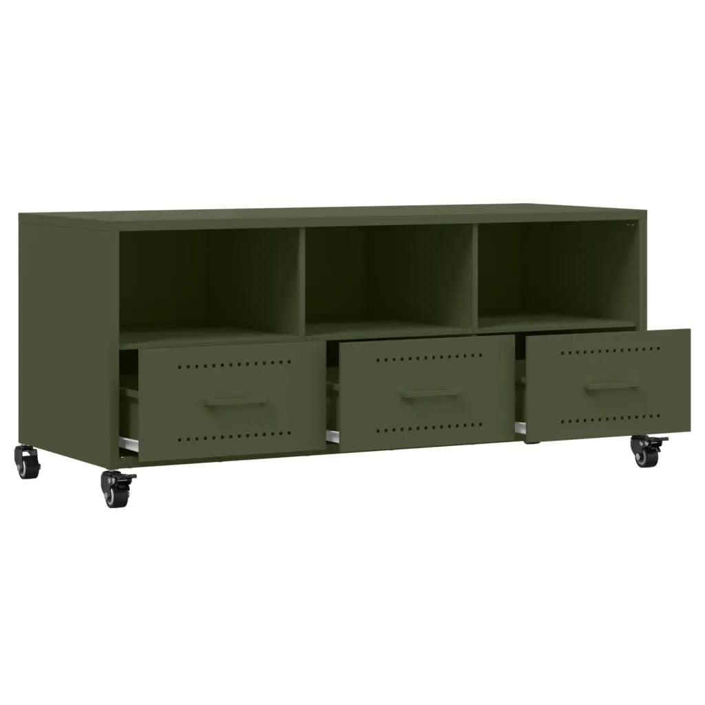 Meuble TV Olive en Acier au Style Industriel-La-Fabrique-Industrielle