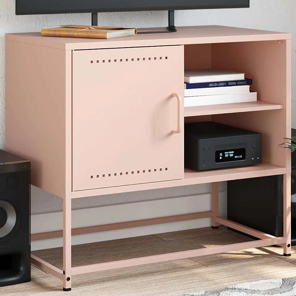 Meuble TV en acier au style industriel-Rose-1-La-Fabrique-Industrielle