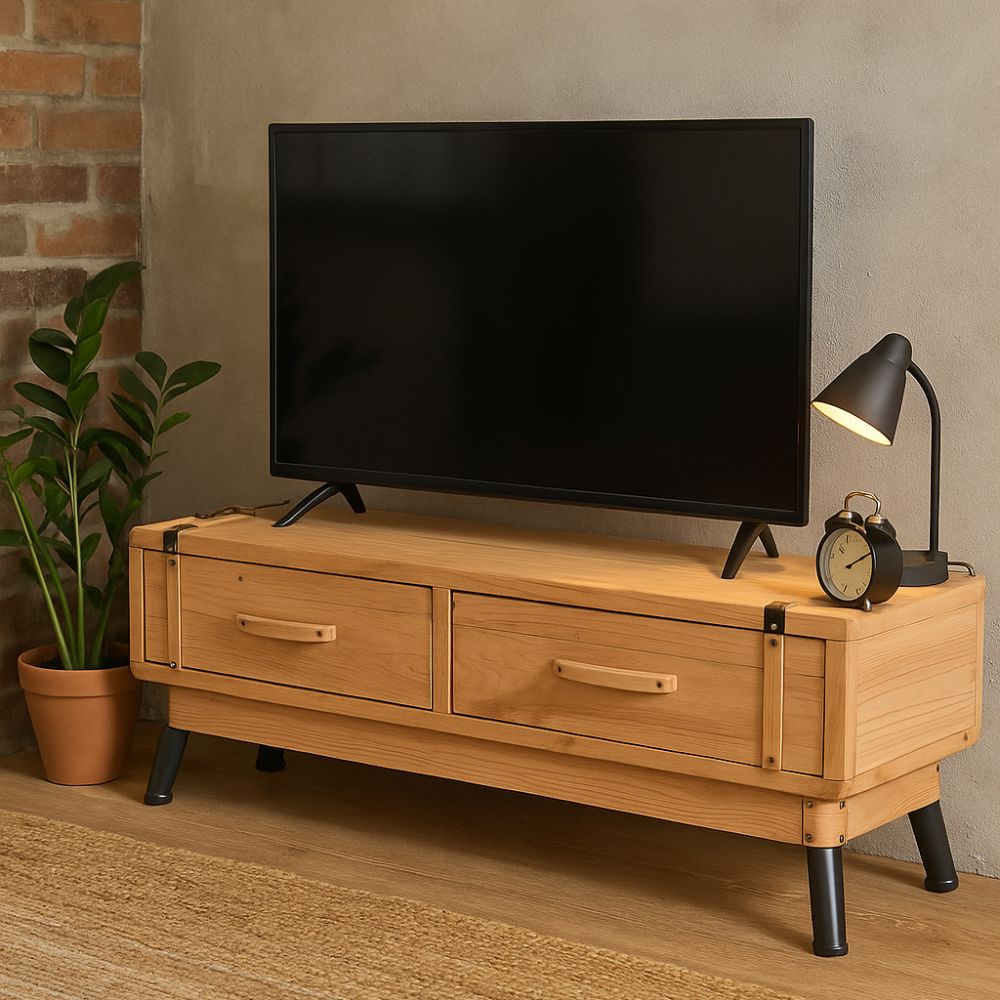 Meuble TV Vintage en Bois de Sapin-La Fabrique Industrielle
