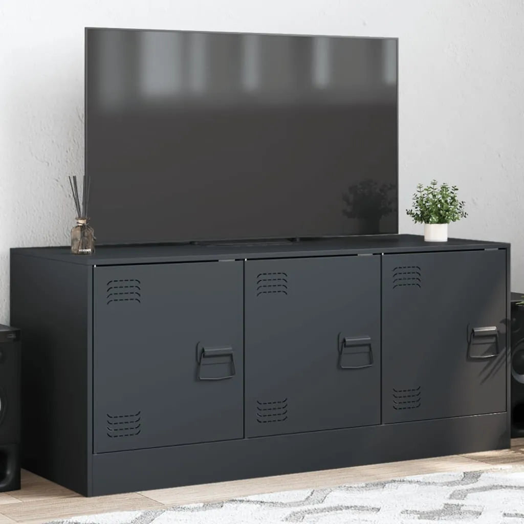 Meuble TV en acier au style industriel-Anthracite-1-La-Fabrique-Industrielle