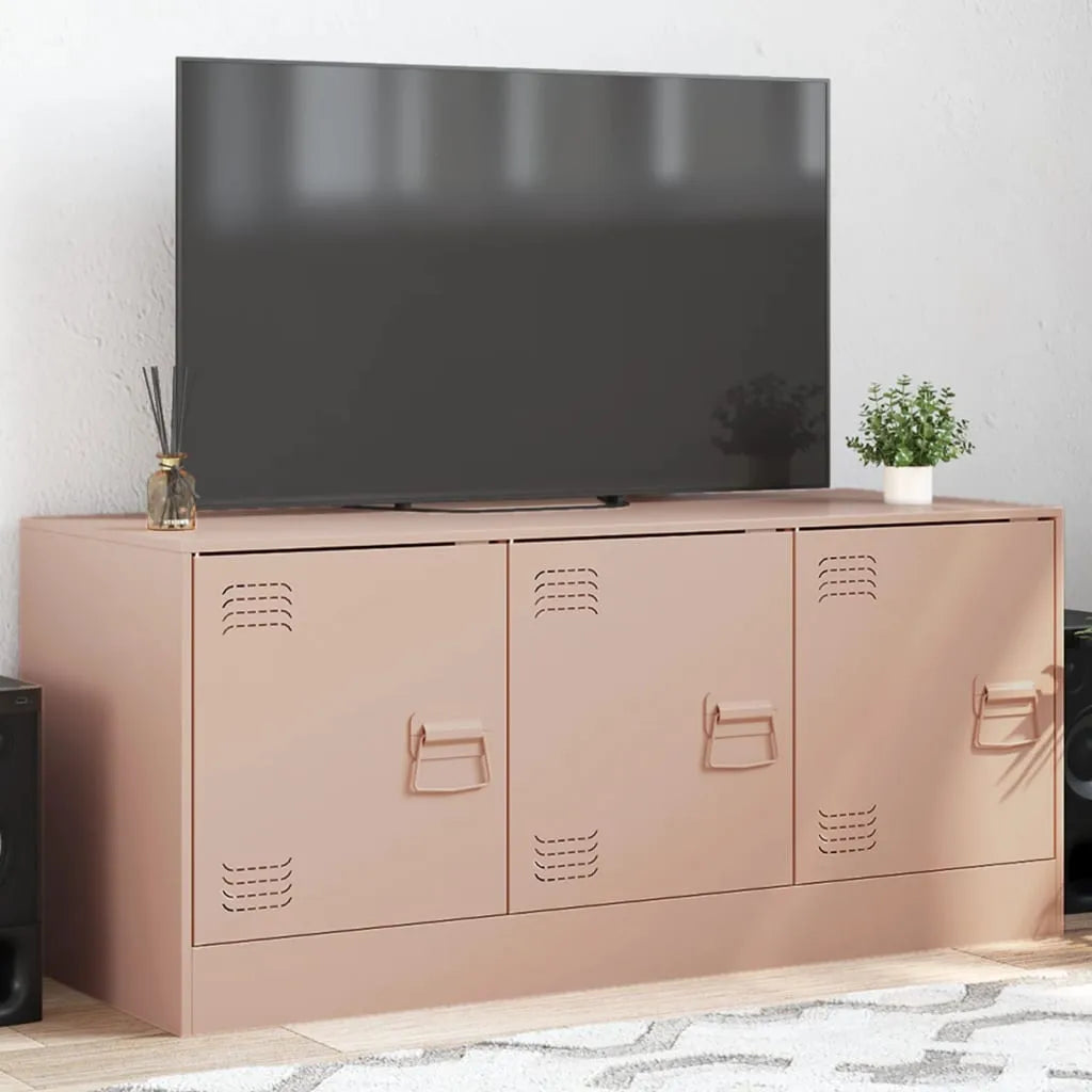 Meuble TV en acier au style industriel-Rose-1-La-Fabrique-Industrielle