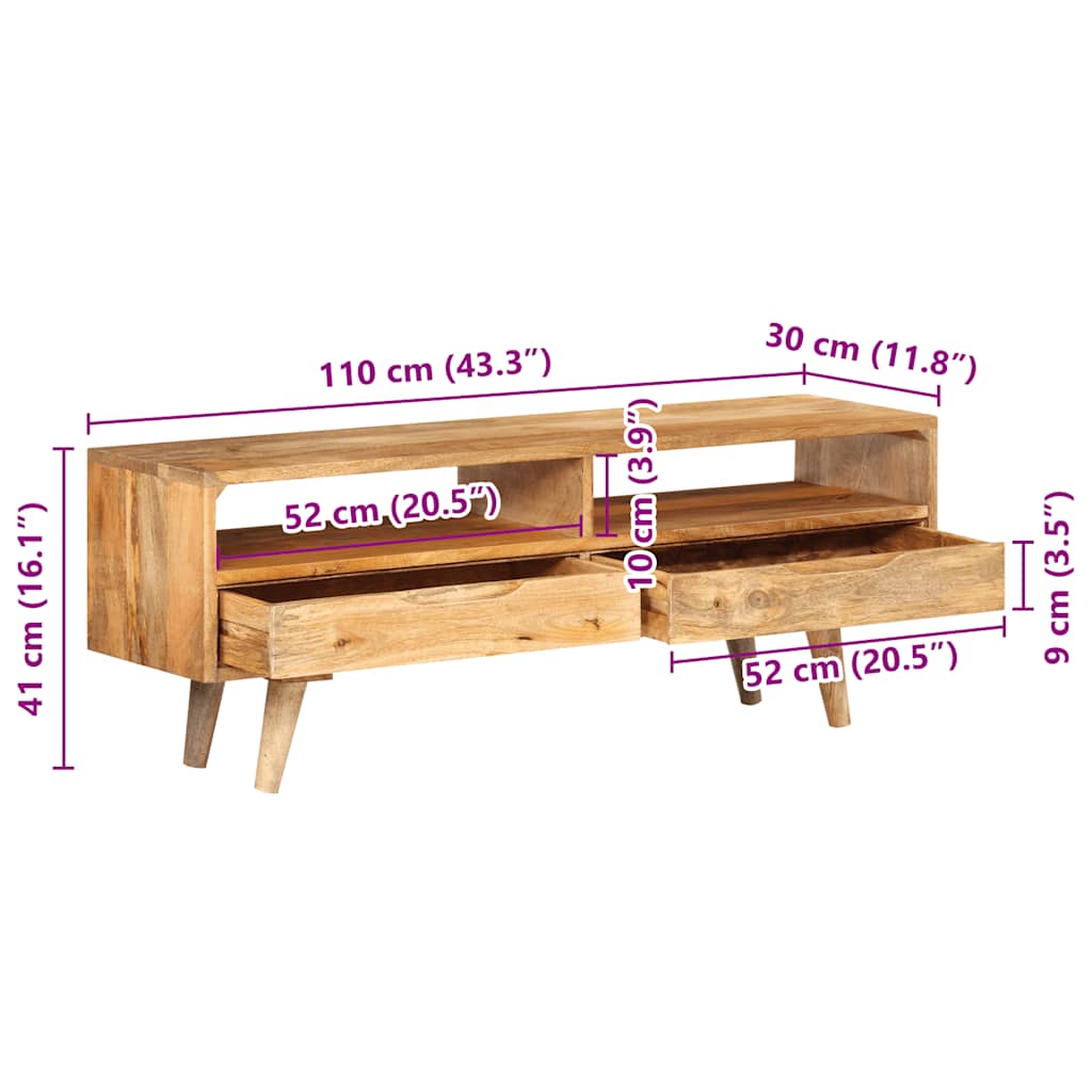 Meuble TV au design industriel en bois de manguier massif-La-Fabrique-Industrielle