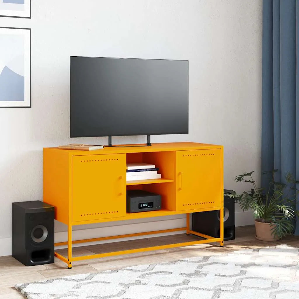 Meuble TV avec Casier en Acier Moutarde-La-Fabrique-Industrielle