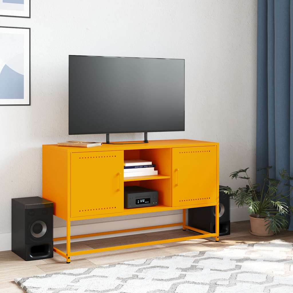 Meuble TV avec Casier en Acier Moutarde-La-Fabrique-Industrielle