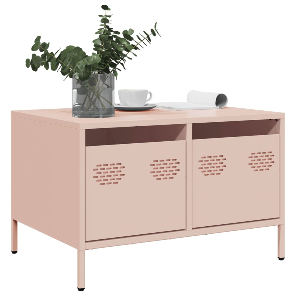 Meuble TV en Acier Blanc au Style Industriel-Rose-1-La-Fabrique-Industrielle