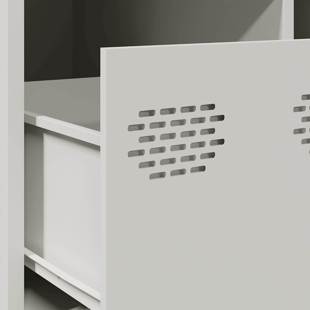 Meuble TV en Acier Blanc au Style Industriel-La-Fabrique-Industrielle