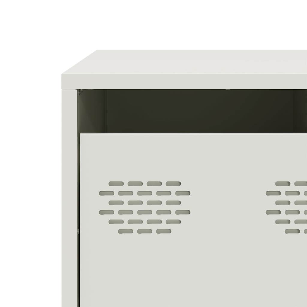 Meuble TV en Acier Blanc au Style Industriel-La-Fabrique-Industrielle