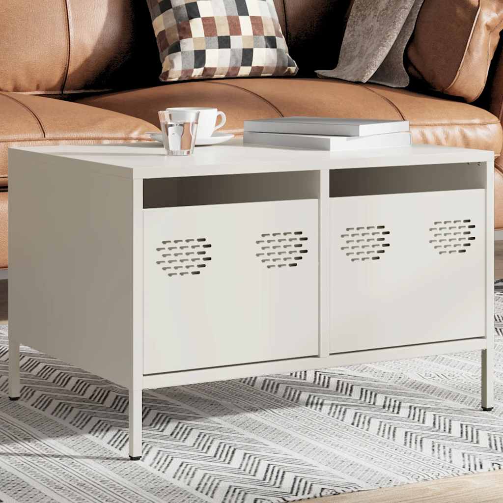 Meuble TV en Acier Blanc au Style Industriel-La-Fabrique-Industrielle