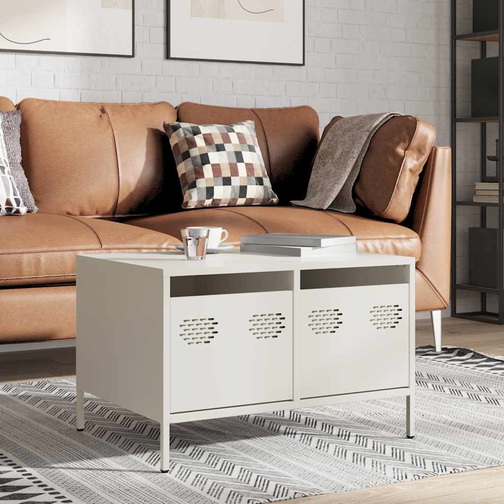 Meuble TV en Acier Blanc au Style Industriel-La-Fabrique-Industrielle