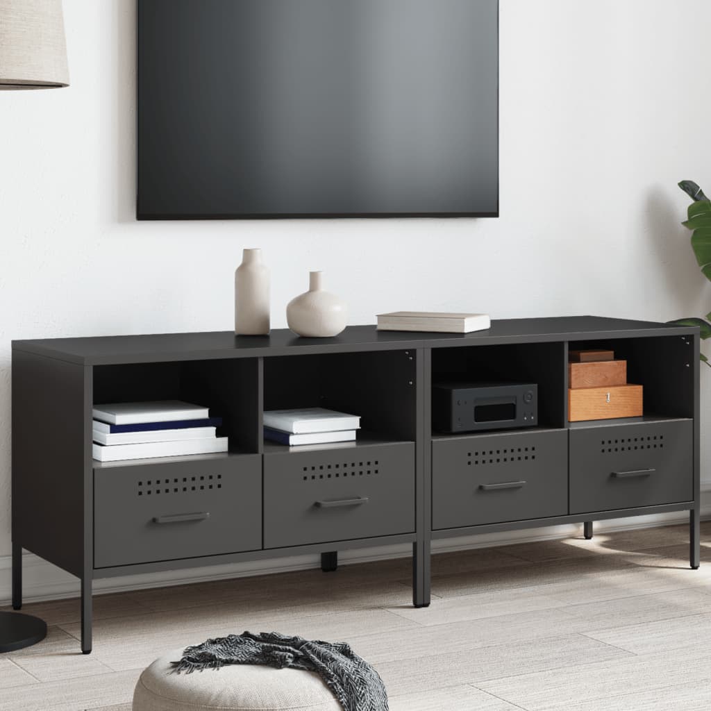 Meuble TV en Acier Design Industriel-Noir-2-La-Fabrique-Industrielle