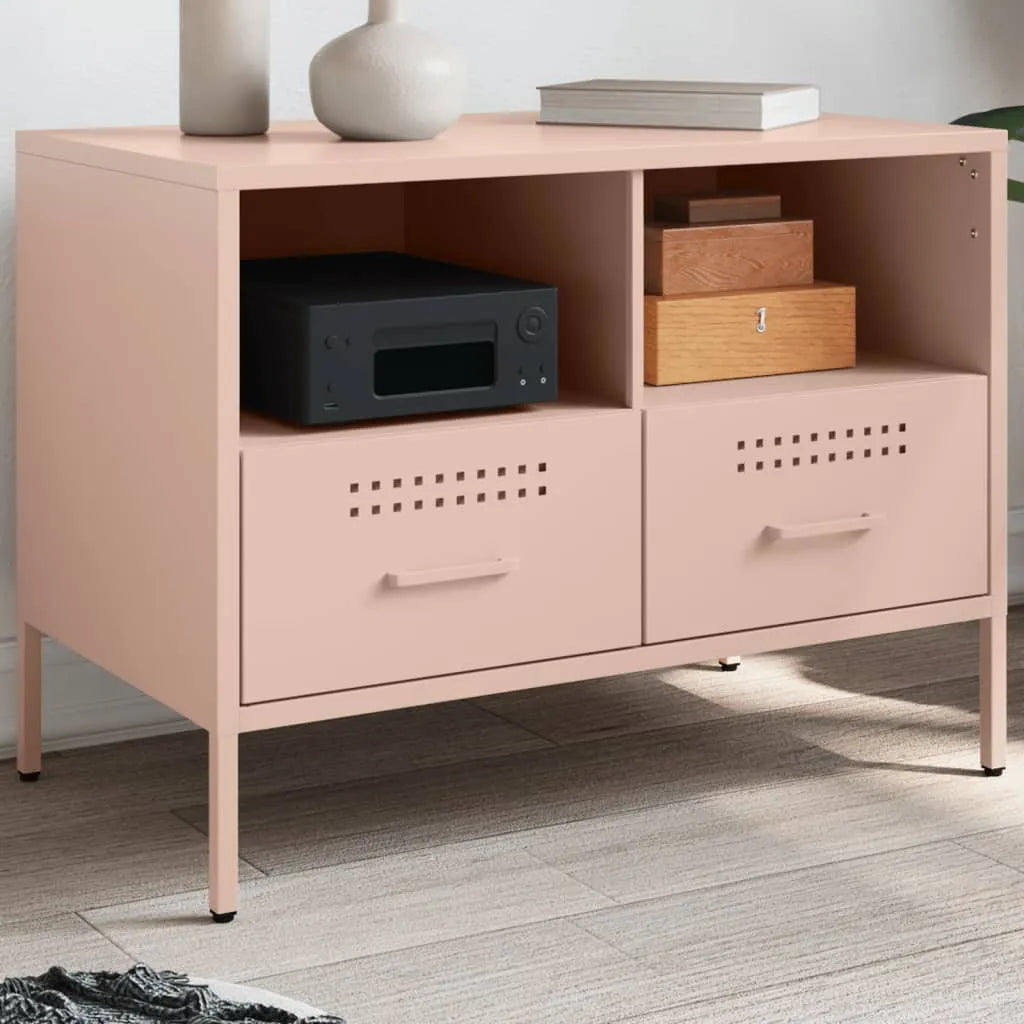 Meuble TV en Acier Design Industriel-Rose-1-La-Fabrique-Industrielle