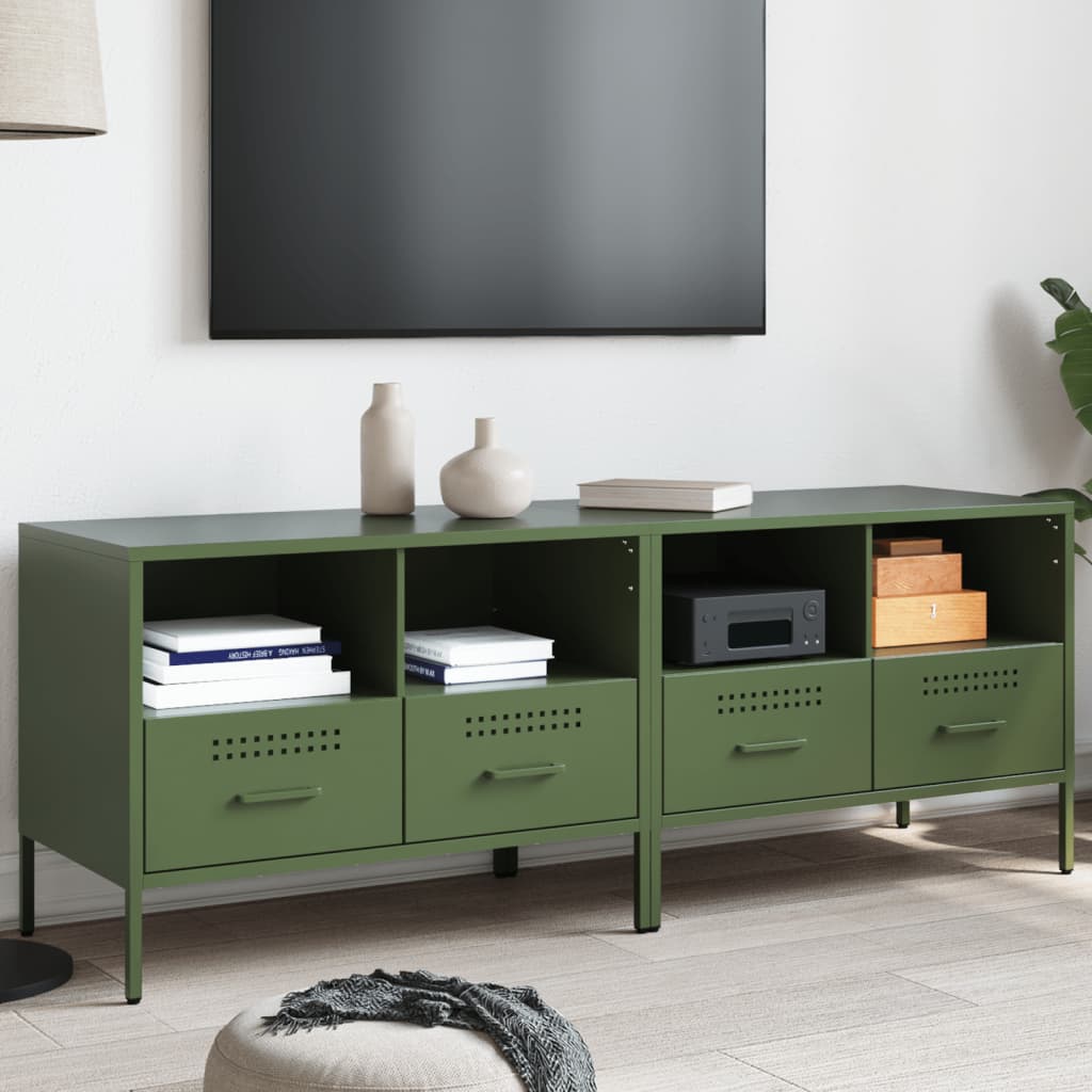 Meuble TV en Acier Design Industriel-Vert-2-La-Fabrique-Industrielle