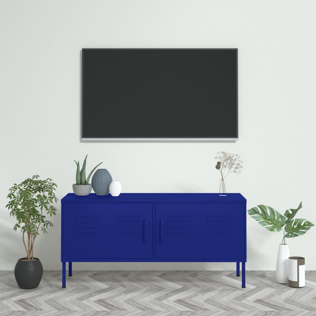 Meuble TV en Acier Design et Élégance Indus-Bleu marine-1-La-Fabrique-Industrielle
