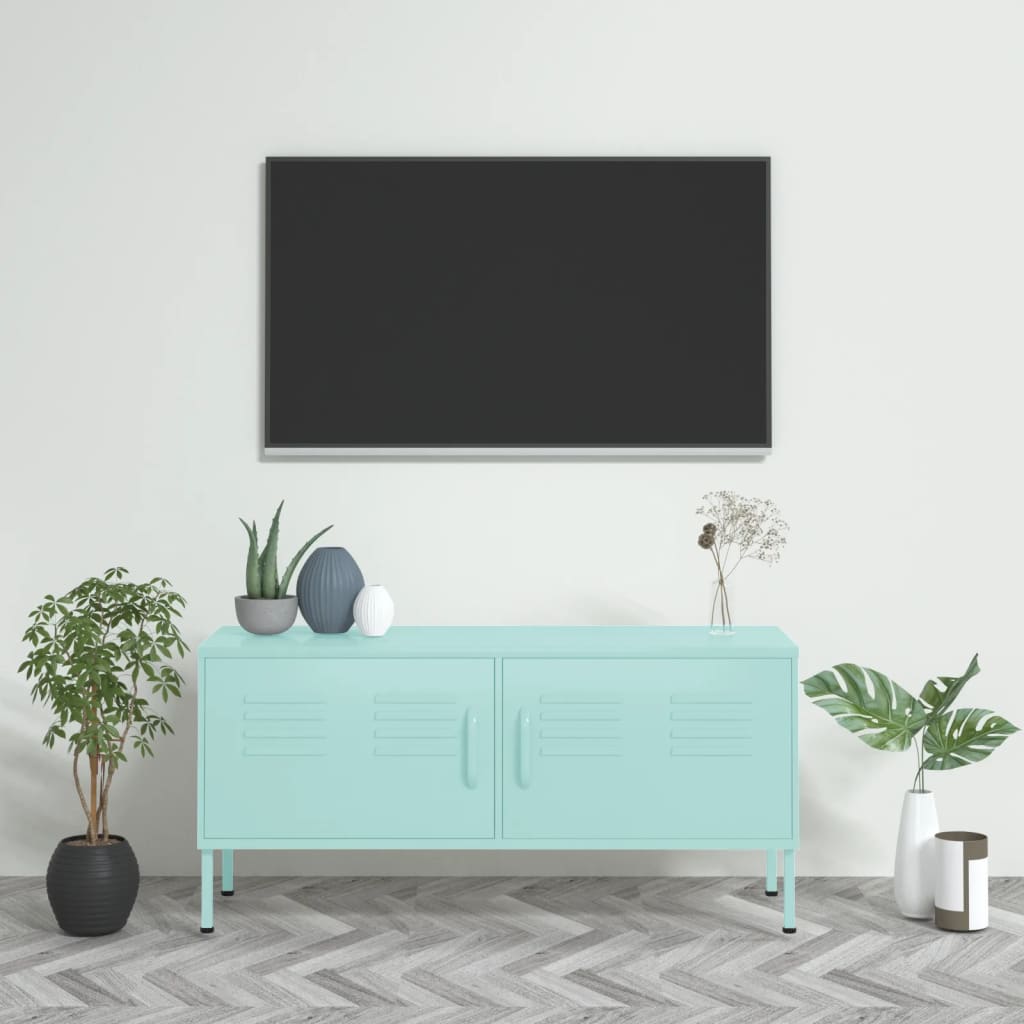 Meuble TV en Acier Design et Élégance Indus-Menthe-1-La-Fabrique-Industrielle