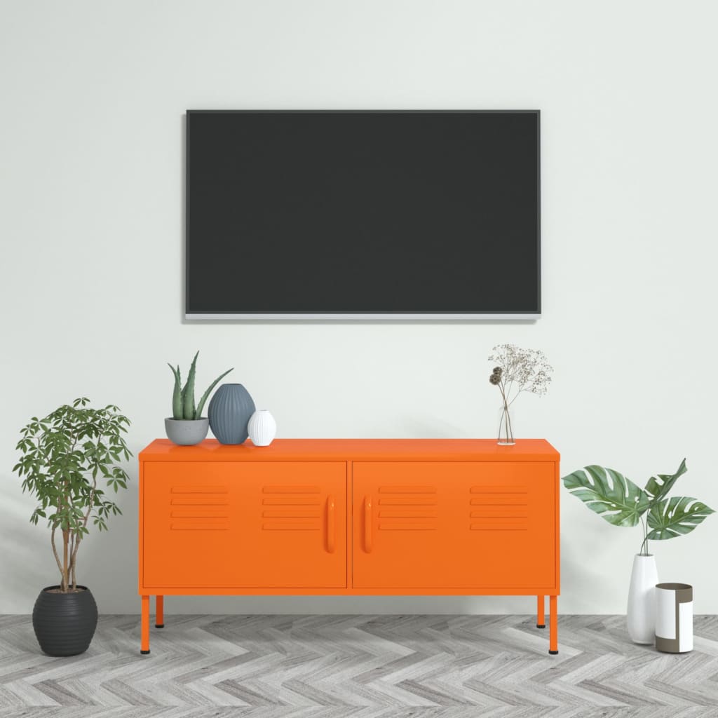Meuble TV en Acier Design et Élégance Indus-Orange-1-La-Fabrique-Industrielle