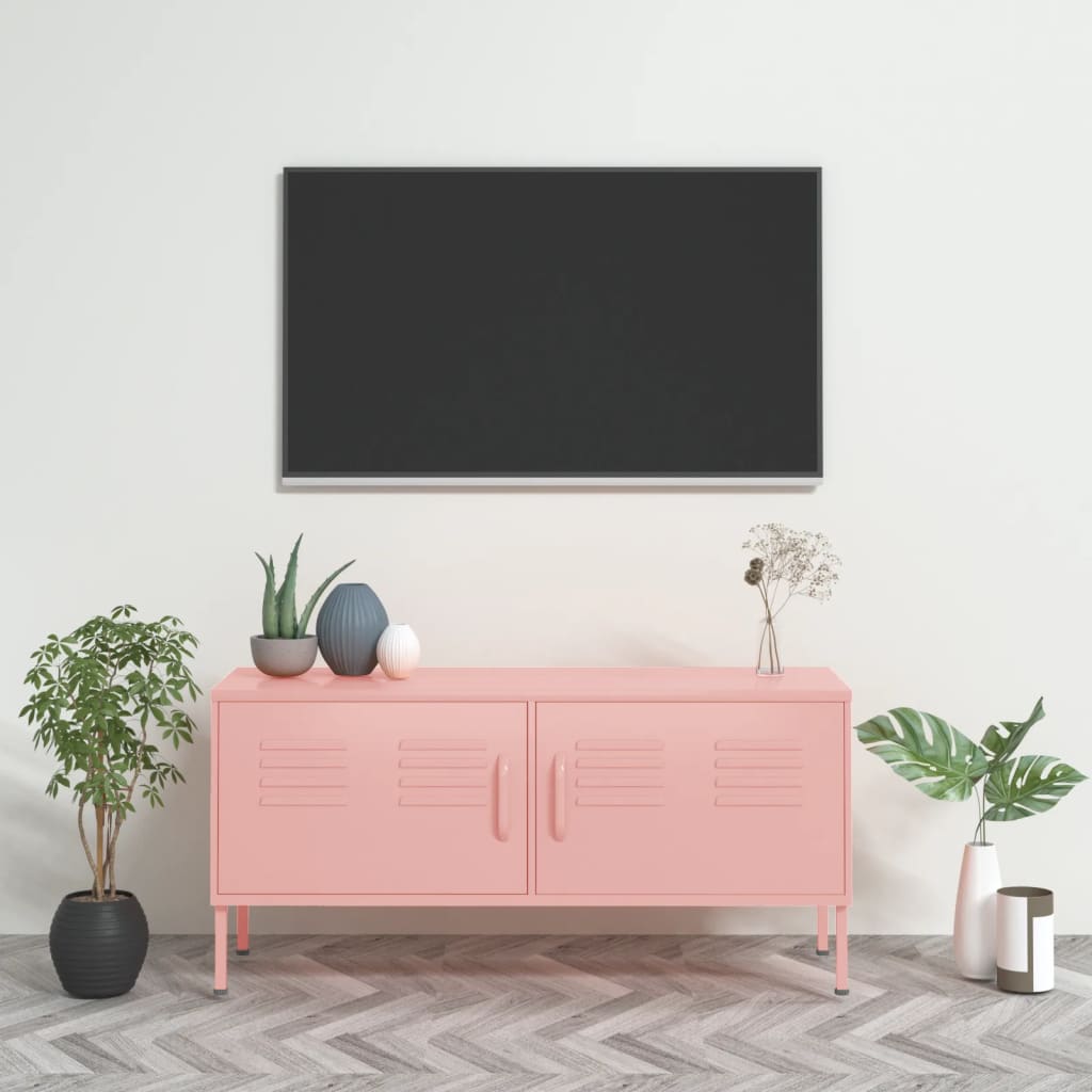 Meuble TV en Acier Design et Élégance Indus-Rose-1-La-Fabrique-Industrielle