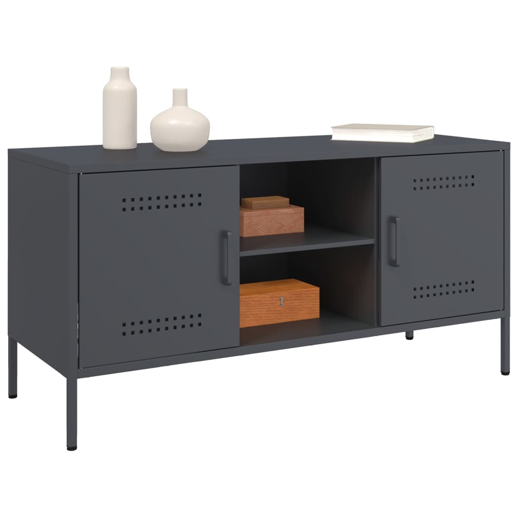 Meuble TV en Acier Gris Style Industriel-La-Fabrique-Industrielle