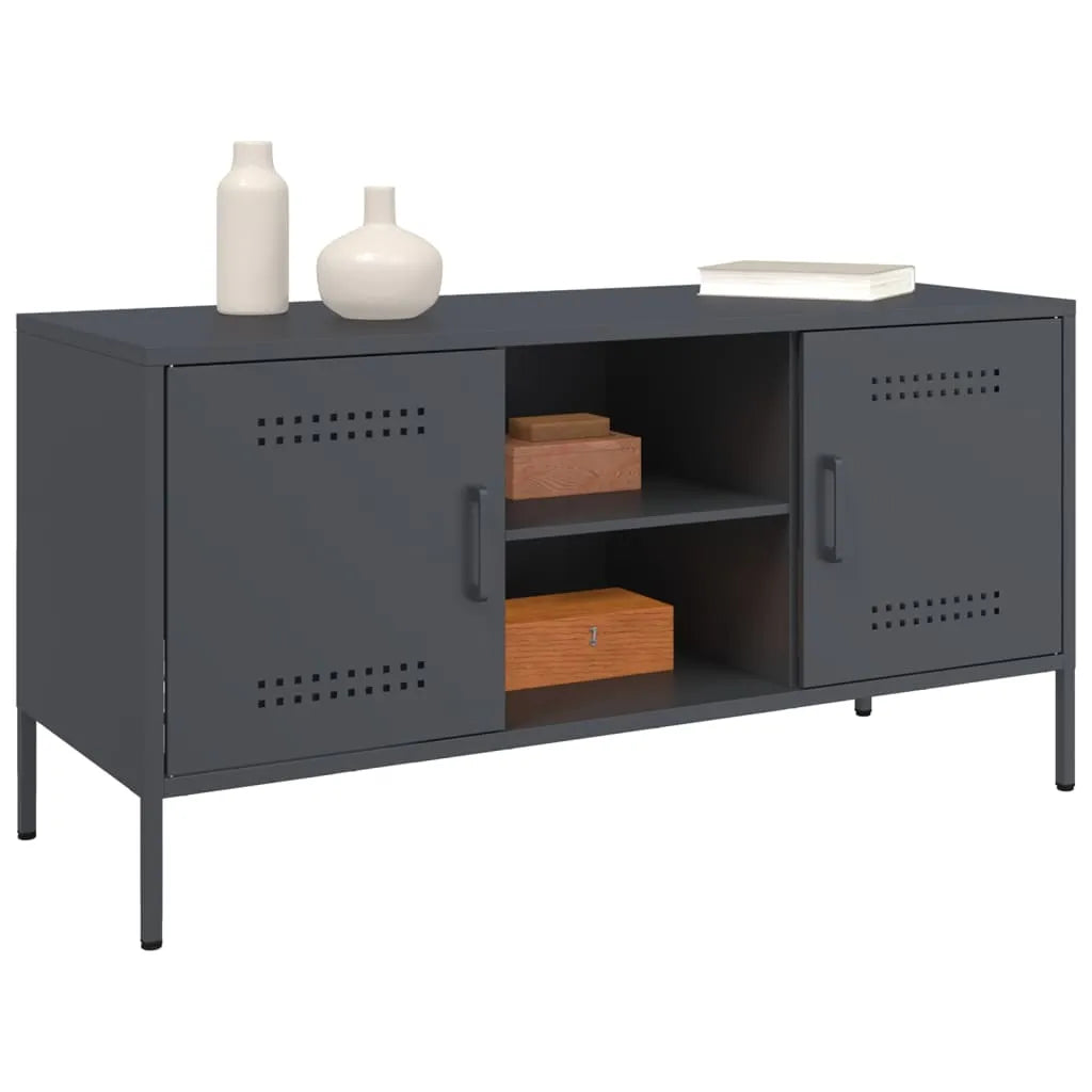 Meuble TV en Acier Gris Style Industriel-La-Fabrique-Industrielle