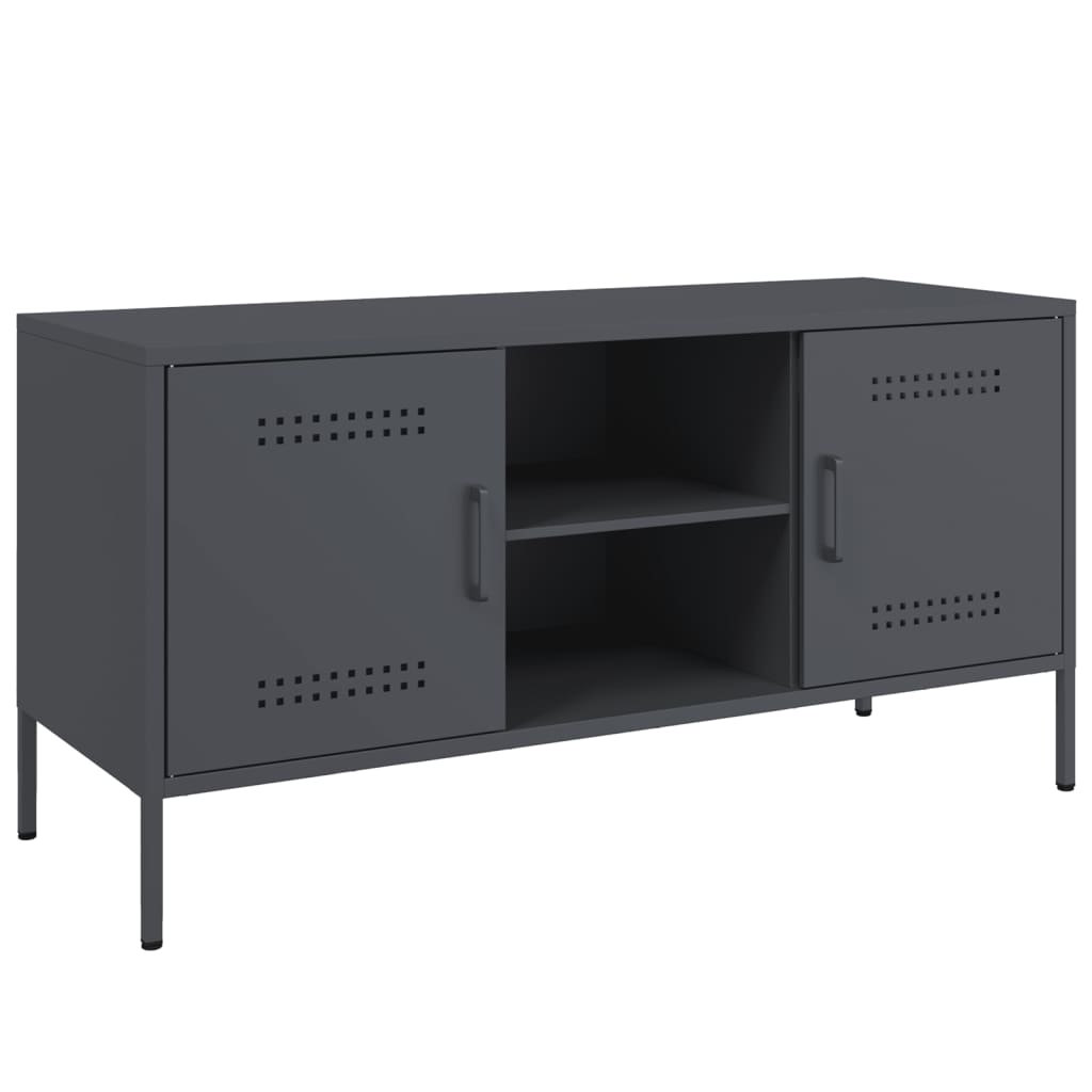 Meuble TV en Acier Gris Style Industriel-La-Fabrique-Industrielle