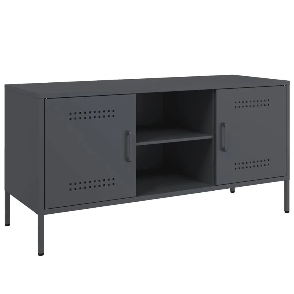 Meuble TV en Acier Gris Style Industriel-La-Fabrique-Industrielle