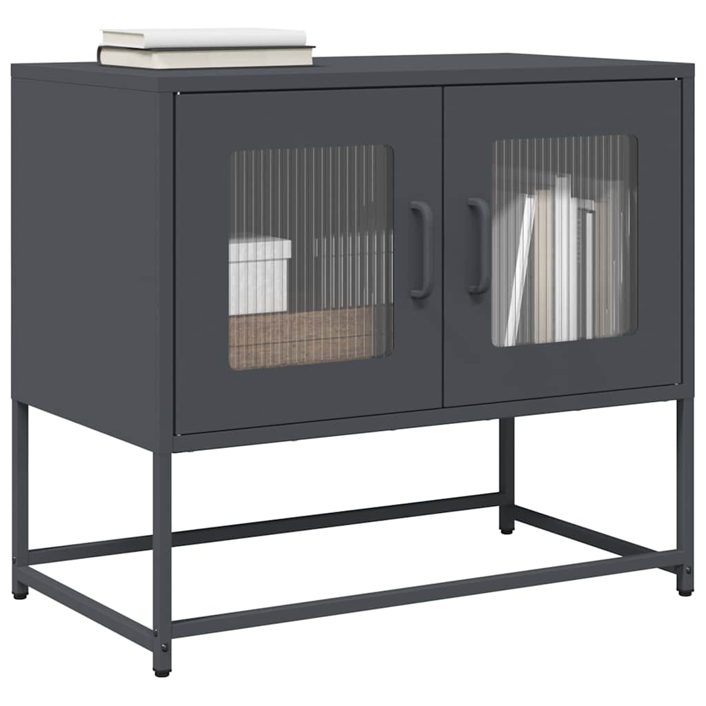 Meuble TV en Acier Style Industriel Haut-Anthracite-68 cm-1-La-Fabrique-Industrielle