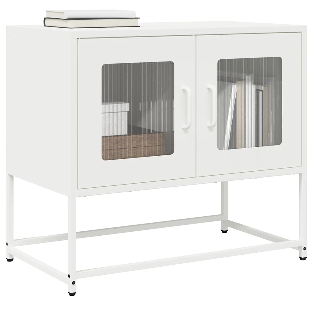 Meuble TV en Acier Style Industriel Haut-Blanc-68 cm-1-La-Fabrique-Industrielle
