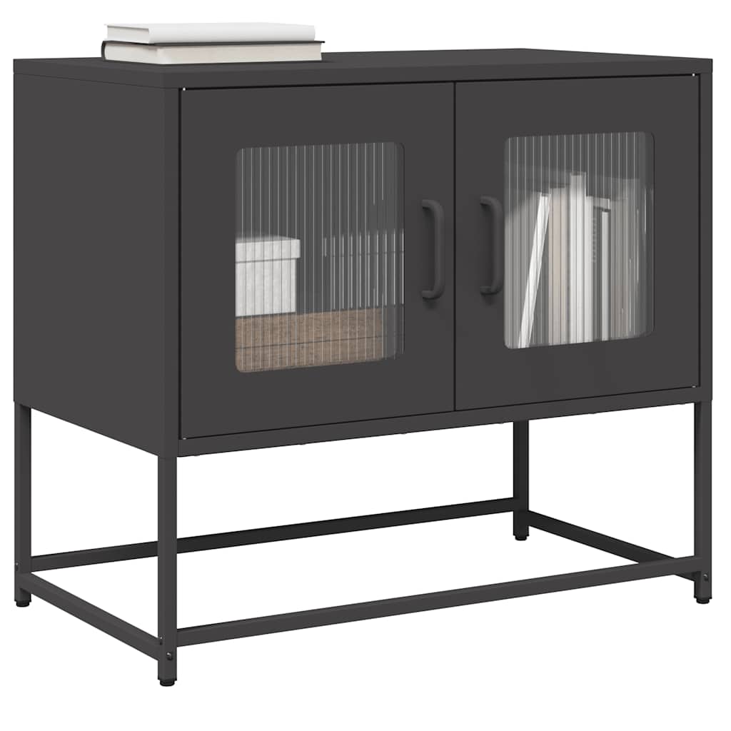 Meuble TV en Acier Style Industriel Haut-Noir-68 cm-1-La-Fabrique-Industrielle
