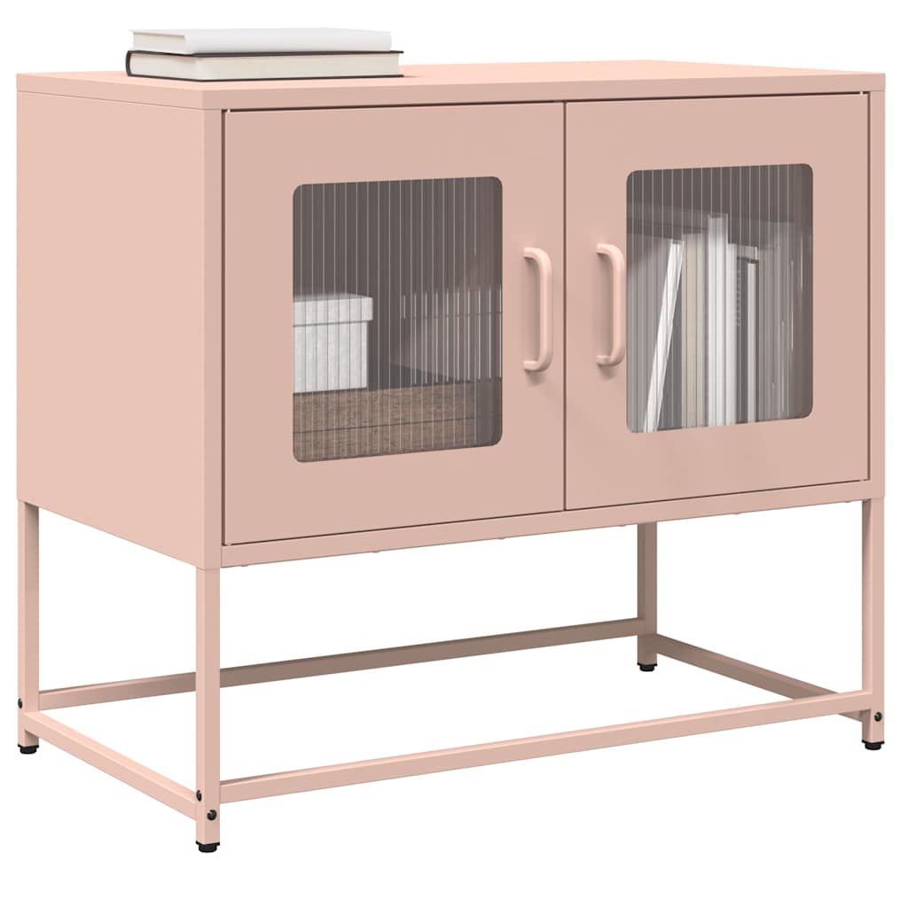 Meuble TV en Acier Style Industriel Haut-Rose-68 cm-1-La-Fabrique-Industrielle