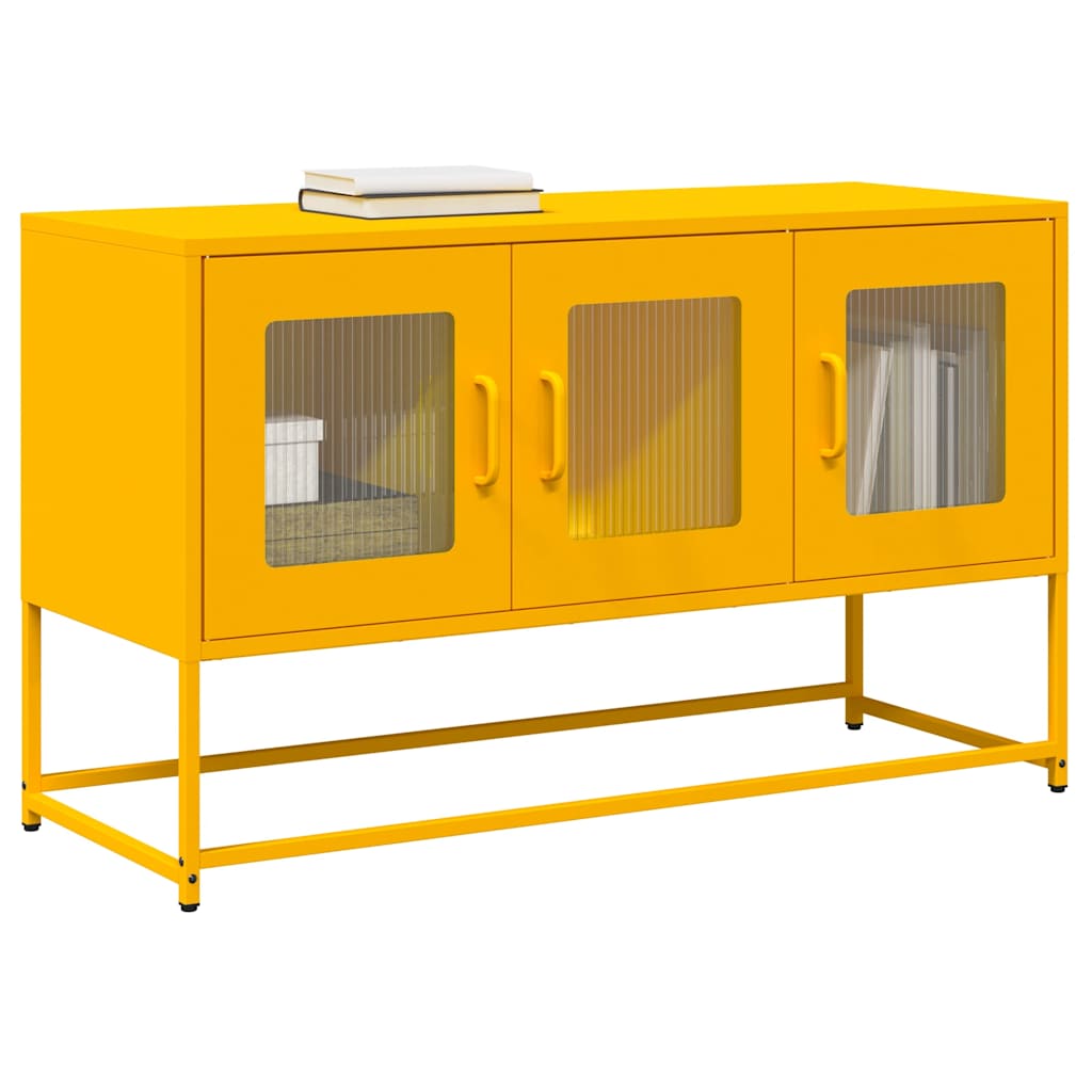 Meuble TV en Acier Style Industriel Haut-jaune moutarde-100.5 cm-1-La-Fabrique-Industrielle