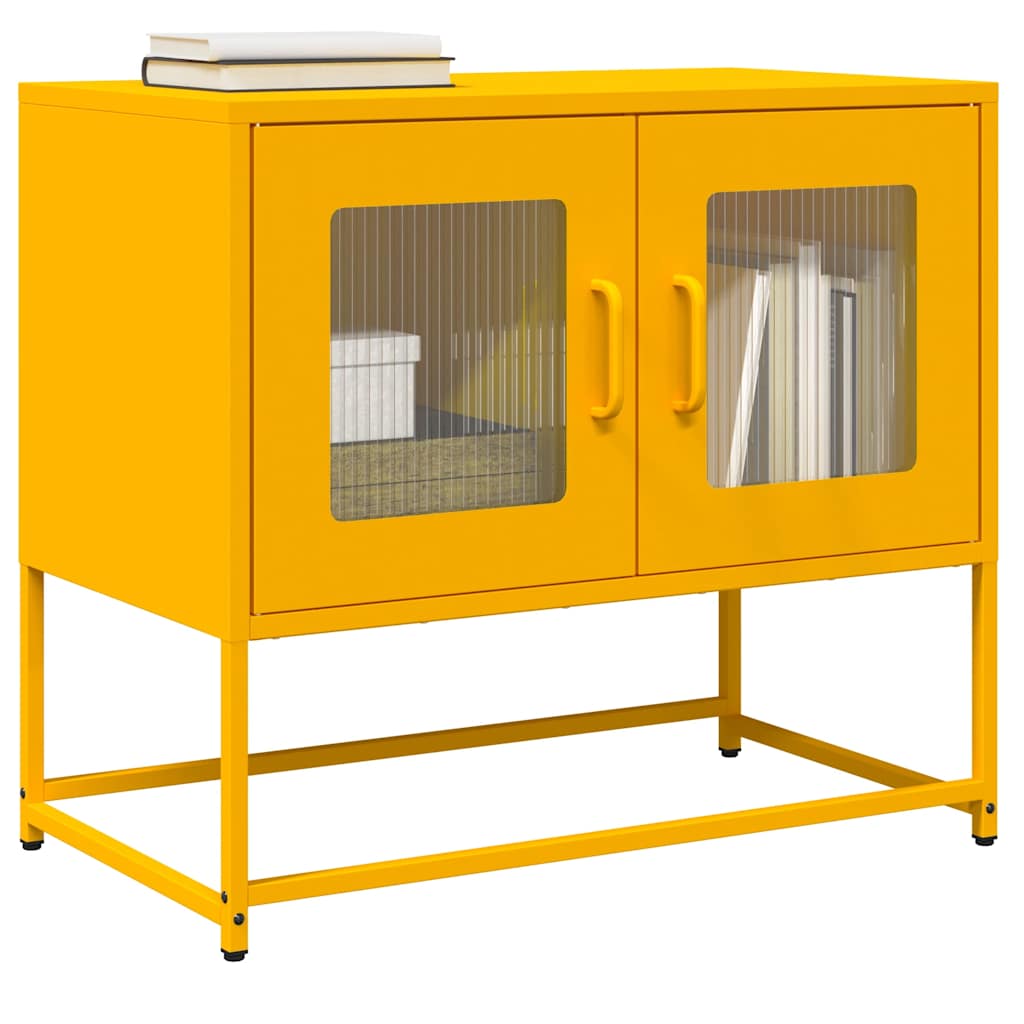 Meuble TV en Acier Style Industriel Haut-jaune moutarde-68 cm-1-La-Fabrique-Industrielle