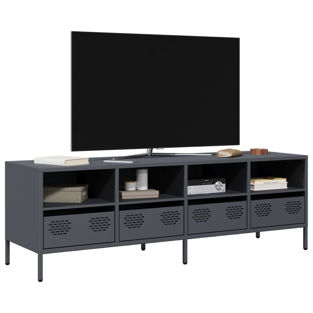 Meuble TV en acier au style industriel-Anthracite-135 cm-1-La-Fabrique-Industrielle