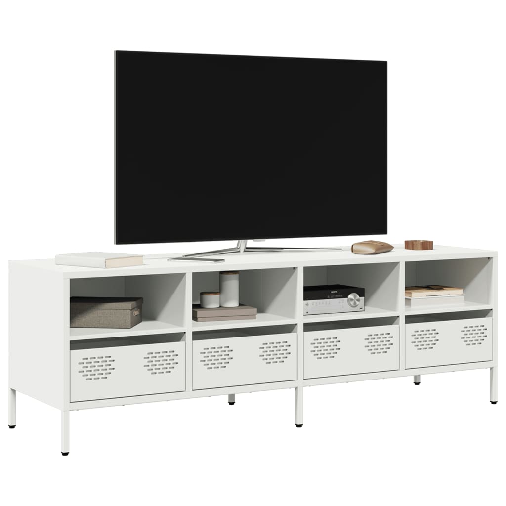 Meuble TV en acier au style industriel-Blanc-135 cm-1-La-Fabrique-Industrielle
