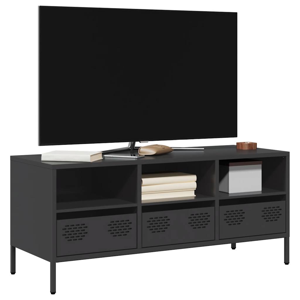 Meuble TV en acier au style industriel-Noir-101.5 cm-1-La-Fabrique-Industrielle