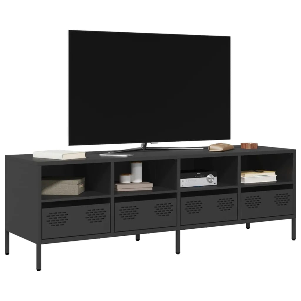 Meuble TV en acier au style industriel-Noir-135 cm-1-La-Fabrique-Industrielle