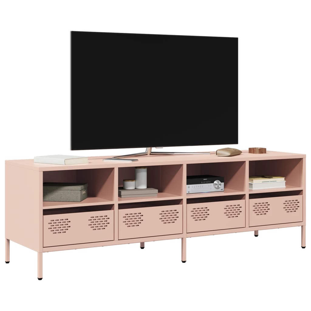 Meuble TV en acier au style industriel-Rose-135 cm-1-La-Fabrique-Industrielle