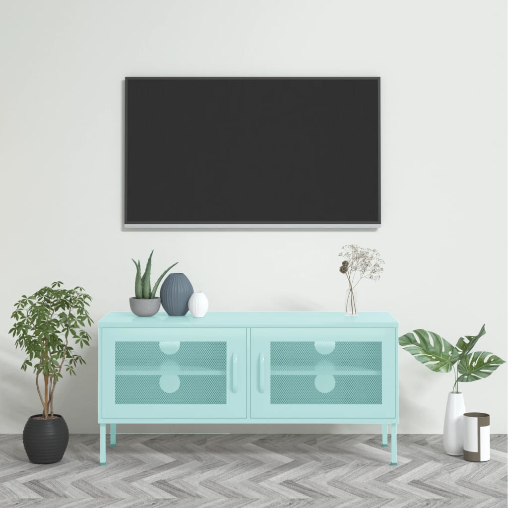 Meuble TV en Acier au Style Industriel-Menthe-1-La-Fabrique-Industrielle