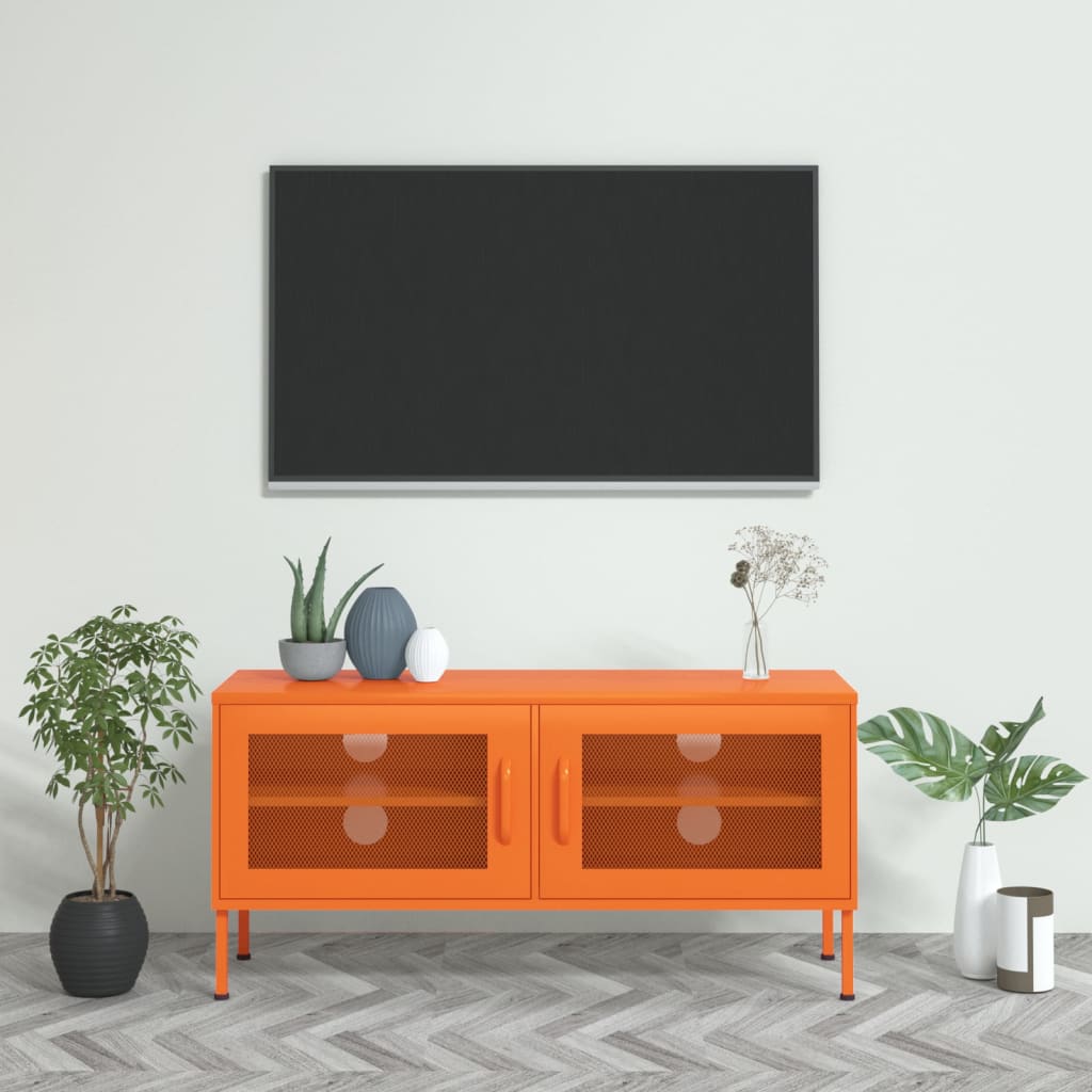 Meuble TV en Acier au Style Industriel-Orange-1-La-Fabrique-Industrielle