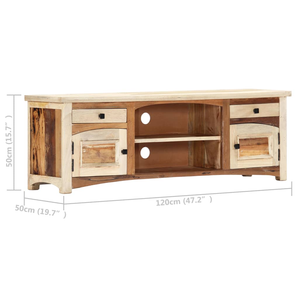 Meuble TV en Bois Clair et Recyclé 120 cm-La-Fabrique-Industrielle