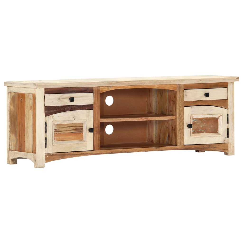 Meuble TV en Bois Clair et Recyclé 120 cm-La-Fabrique-Industrielle