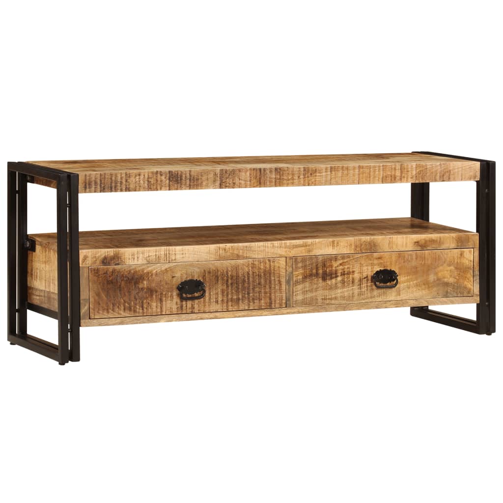 Meuble TV en Bois Marron avec Finition Miel-bois de manguier massif-1-La-Fabrique-Industrielle