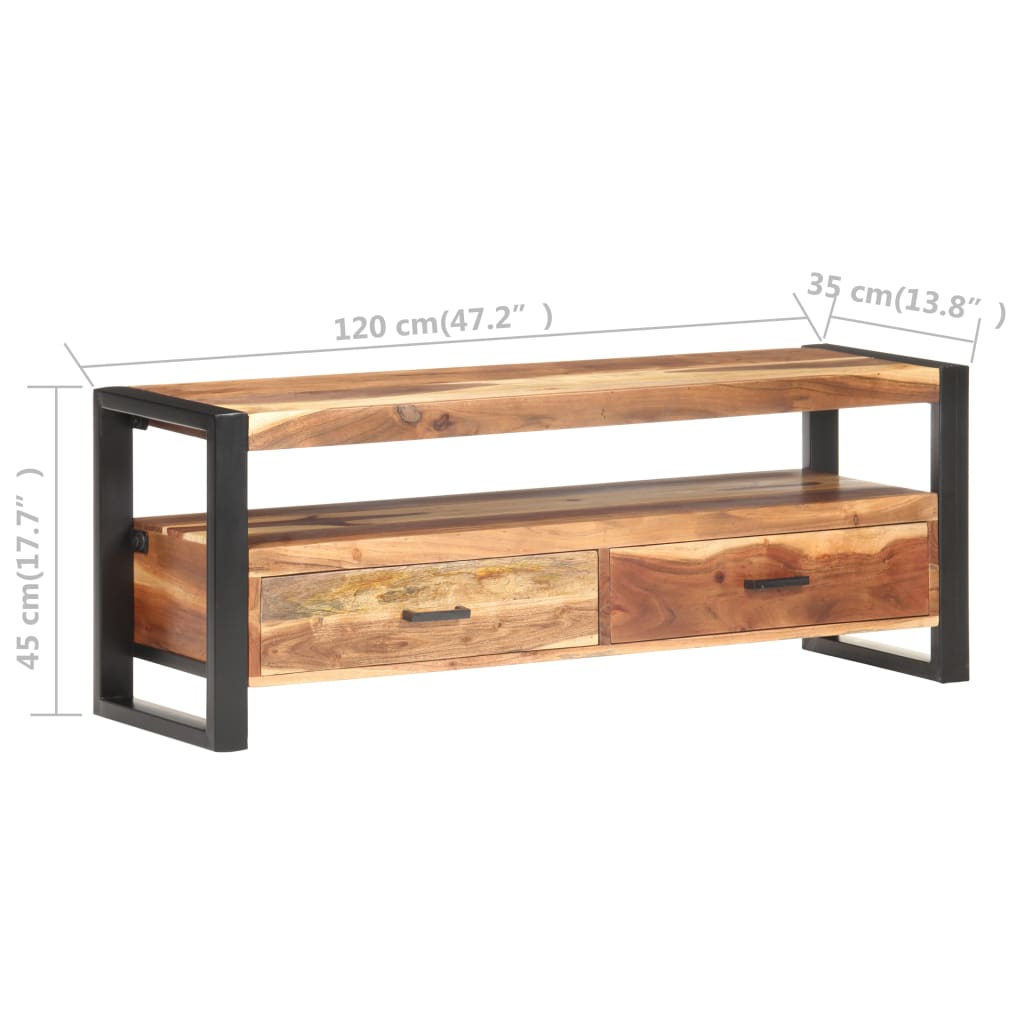 Meuble TV en Bois Marron avec Finition Miel-La-Fabrique-Industrielle